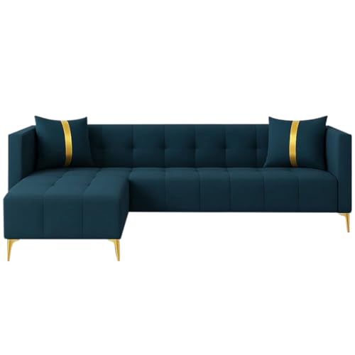 Image of Sleepify Livingstyle 6 Seater LHS L Shape Sofa Set with Centre Table (Teal)