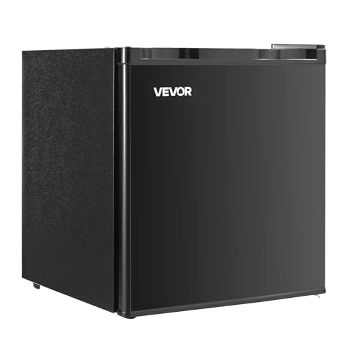 Image of VEVOR Mini Fridge with Freezer, 1.6 Cu.Ft Compact Refrigerator w/Micron Freezer Zone, 7-Modes Adjust Temp, Energy Efficient Small Fridges, Reversible Door, Low Noise, for Bedroom Dorm Office, Black