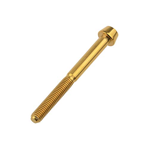 Image of Titanium Ti Bolt M5x9 16 18 20 25 30 35 40 45 50 55 60mm Tapered Head Screws Pack of 4 (M5x50mm, Gold)