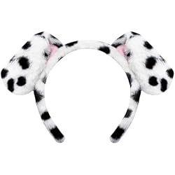 HIWIND Dalmatian Ears Headband Dog Ears Headband for Women Costume Hair Accessories for Halloween Party Cosplay (Dalmatian Ears, One Size)