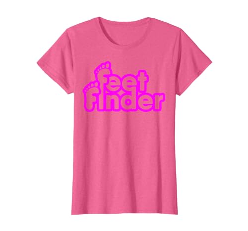Feetfinder Funny for Men Women T-Shirt, Women, Pink Heather, Medium