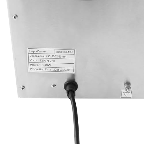 Foto von Edelstahl Gastro Tellerwärmer Tassenwärmer 2 Fächer Wärmeschrank Konstante Wärme Schrank 75℃ Geschirrwärmer Becherwärmer 25x32x55.5cm