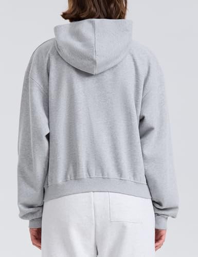 PrettyGuide Women's Zip Up Hoodies Casual Long Sleeve Fleece Cropped Sweatshirts Jackets with Pocket 6