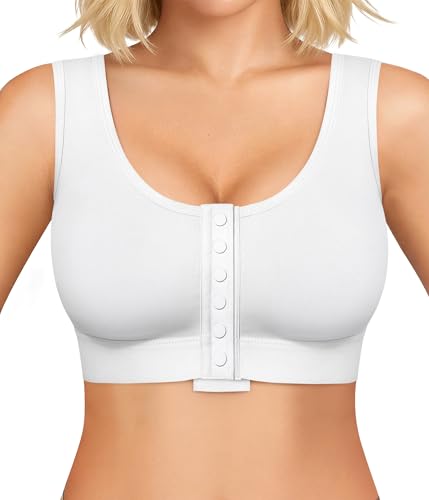 Image of BRABIC Surgical Bra Front Closure - Comfort Compression Mastectomy Bras for Women Post Surgery with Full Coverage