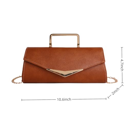 Image of Women Vegan Leather Evening Handbag Crocodile Pattern Handle Clutch Purse Cross Body Envelope Bag