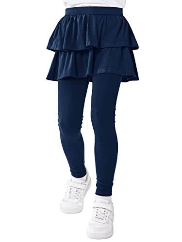 Resinta Girls Leggings Warm Pants School Uniform Pants Stretchy Soft Leggings with Skirt 4-14 Years