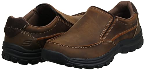image for Skechers USA Men's Braver Rayland Slip-On Loafer, Dark Brown Leather, 