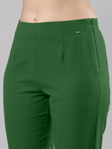 Image of Femmora Comfortable Fit Solid Straight Pant, Breathable Cotton Fabric with Side Zip Button Closure, for Women, Pack of 1