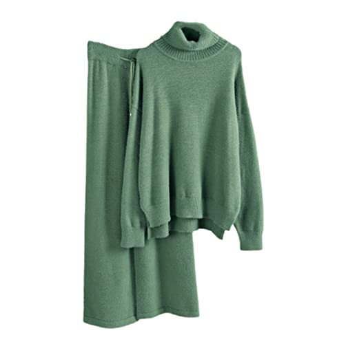 Ensemble col roulé chaud et pantalon large en cachemire pour cocooning d'hiver