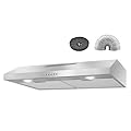 GRACEALL 30 Inch Range Hood Under Cabinet Oven Vent Hood, Ducted/Ductless Convertible Kitchen Extractor, Stove Exhaust Fan with Aluminum Filters, Charcoal Filter and Foil Pipe Included