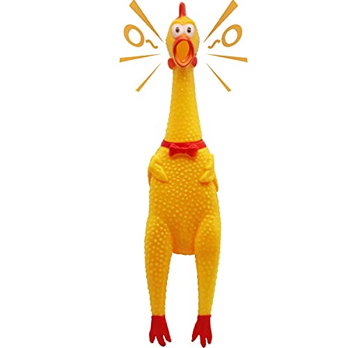 Image of Natural Latex Rubber (Squeaky Chicken) Dog Chew Toy | Suitable for Puppy, X-Small to Small Dogs (0-10kgs) | Durable, Animal Design, Fetch & Chew Toy(Pack of 1)