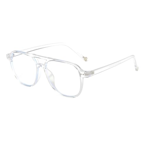 Image of OUWEN Square Aviator Blue Light Blocking Glasses Womens Mens, Anti EyeStrain & UV Glare Computer Gaming Eyeglasses OW2244