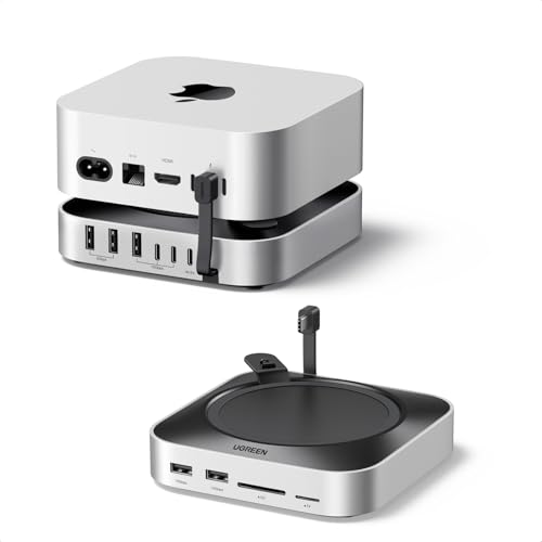 UGREEN Mac mini M4 Dock & Stand with NVMe SSD Enclosure, 3 USB A 10Gbps, USB C Data Port, SD Card...