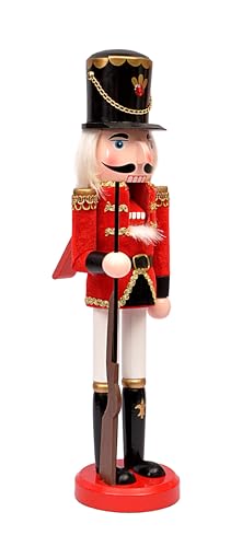 Ciao Christmas Nutcracker Toy Soldier Halberdier (38cm) Wooden Decoration with Fabric, red/Black