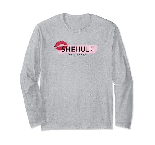 T-shirt Marvel She-Hulk imprimé lèvres stylisées manches longues coupe ajustée