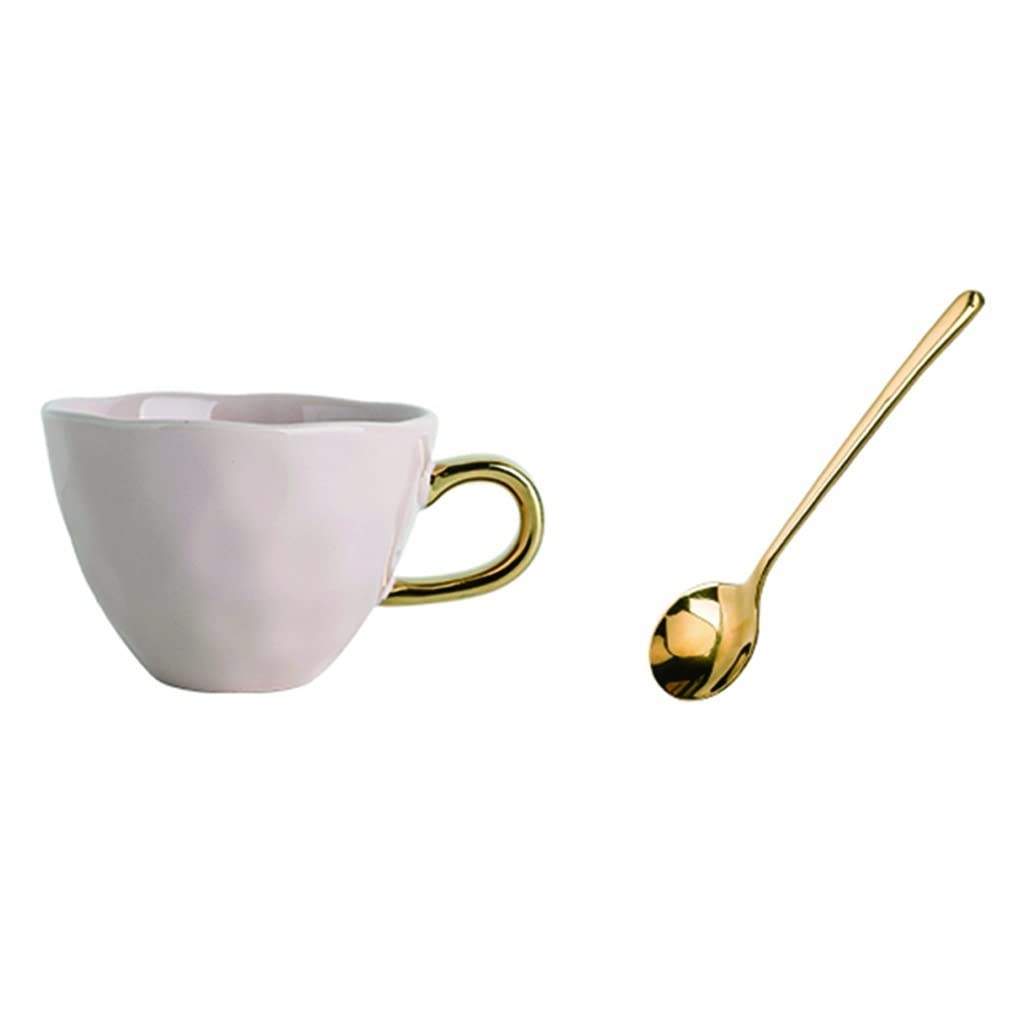 Taza para Beber, Taza de café de cerámica, Taza con Cuchara, Taza para Beber Agua y Tazas para el hogar, aptas para lavavajillas, refrigeradores, microondas, Juego de Tazas para café