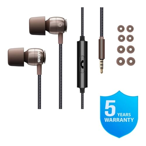 Image of LUDOS Clamor Wired Earbuds in Ear Headphones with Microphone, Earphones with Mic and Volume Control, Memory Foam, Reinforced Cable, Bass Compatible with iPhone, Apple, iPad, Computer, Laptop, PC