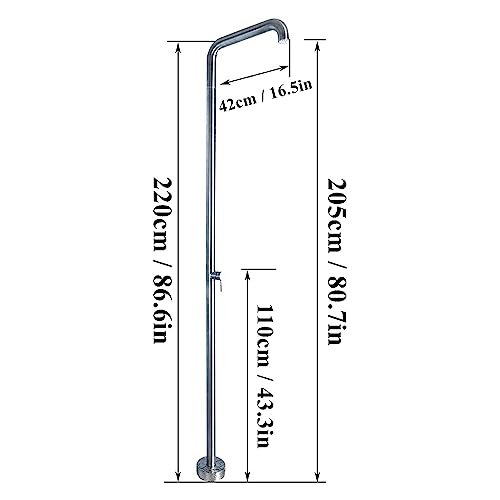 Station De Douche Extérieure Portable sur Pied avec Grande Buse – Douche Antirouille Au Bord De La Piscine Et Au Camping for Jardin Ou Maison De Plage(Small Nozzle)