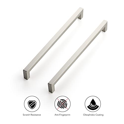 Image of Ravinte 20 Pack 10 Inch Kitchen Square Cabinet Handles Satin Nickel Pulls Brushed Nickel Kitchen Cabinet Hardware Handles for Cupboard Drawer Pulls