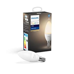 Philips Hue Kaarslamp 1-Pack – E14 – Duurzame LED Verlichting – Warmwit Licht – Dimbaar – Verbind met Bluetooth of Hue…