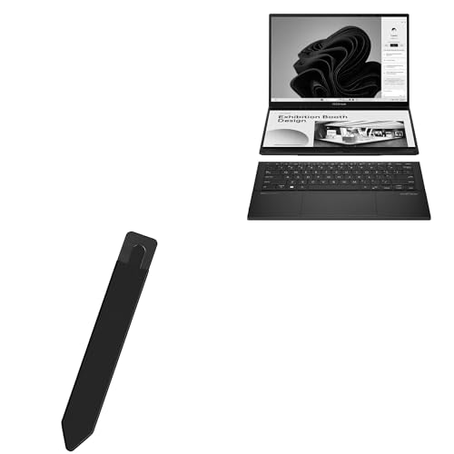 BoxWave Stylus Pouch Compatible with ASUS Zenbook Duo UX8406MA-PS99T - Stylus PortaPouch, Stylus Holder Carrier Portable Self-Adhesive - Jet Black