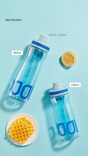 Image of THE VENTI SHOTAY COOL Unbreakable Water Bottle with Sipper BPA Free Tritian, Leak-Proof Water Bottle Ideal for Office, Sports, School, Gym (850ML Blue)