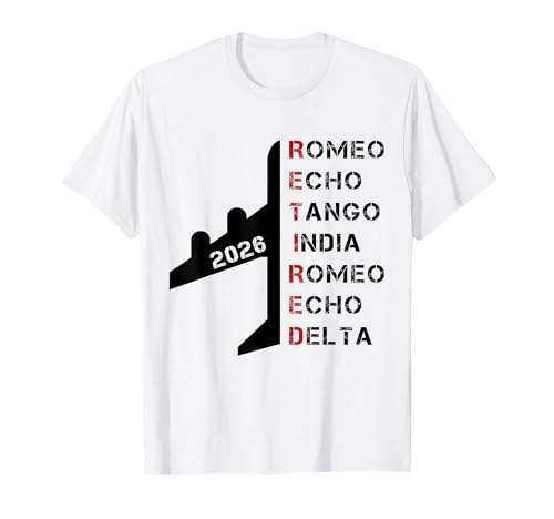 Retired Pilot 2026 Phonetic Alphabet Retirement Gift T-Shirt