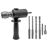 Eawfgtuw Adapter für elektrische Bohrmaschine auf Hammer mit 6/8/10/12 mm Bohrern, Metall-Umwandlungskopf für Elektrowerkzeuge, rutschfester Gewindegriff, feste Schraube