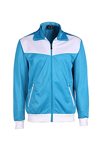 Men Classic Full Zip Track Jacket And Jogging Track Pant Active Wear Sports Tracksuit Set (Turquoise Blue, 3Xl) #TOP1
