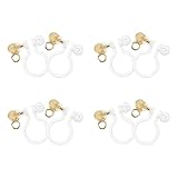 IWOWHERO Clips para Orejas sin Perforar Resinados Dorados, 8 Piezas Convertidores de Pendientes Indoloros, Accesorios para Hacer Joyas Diy, Base para Clip Oreja Antialérgico y Cómodo