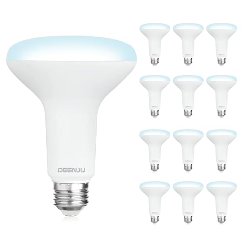 Image of DEGNJU BR30 LED Bulb, Dimmable Flood Lights Indoor CRI80 7W Equivalent 65W 5000K Daylight 650 Lumens, 15000 Lifetime Hours Recessed Light Bulbs, Interior E26 Base LED Can Light Bulbs, 12 Pack