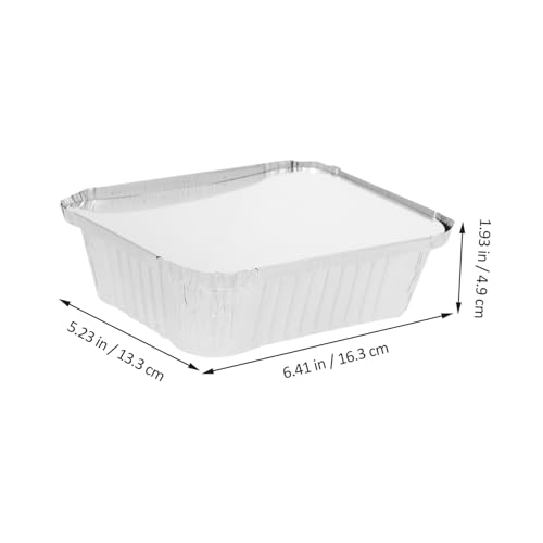 Cajas de aluminio desechables con tapa envases rectangulares de 50 piezas para horno y barbacoa 3