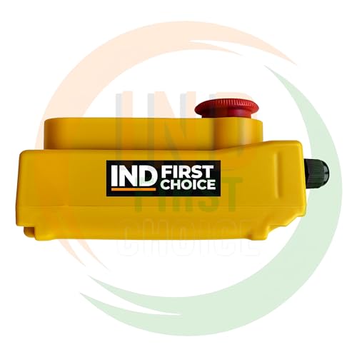 Image of IND Electric Hoist Remote Switch Replacement with Emergency Stop Button | Extended Wired Remote Control for Mini Electric Hoist, Winch & Mini Crane | Easy Installation, Safe & Durable Control Pendant