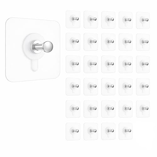 Image of DALUCI 30 Pcs Photo Frame Hooks for Wall Without Drilling | Self Adhesive Wall Hooks for Hanging | Nail Free Sticky Hooks for Photo Hanging & Wall Decor (Pack of 30)
