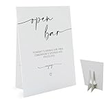 Open Bar Sign(8 x 11 Inch Table Sign with Holder), Minimalist Wedding Decoration Sign, Bridal Shower Baby Shower Favors for Guests, Birthday Party Bar Decorations-WEEDS07