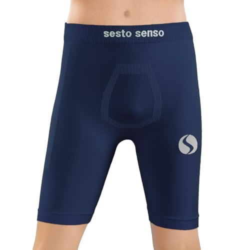 sesto senso Unterziehhose Kinder Jungen Radlerhose Radhose Kurz Unter Shorts Sport Eng 2XS/XS Dunkelblau Navy