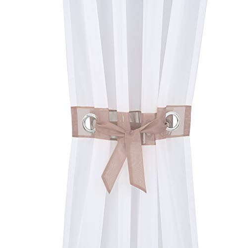 Cortinas transparentes para regular la luz natural pack de 2 visillos marrones con ojales 4