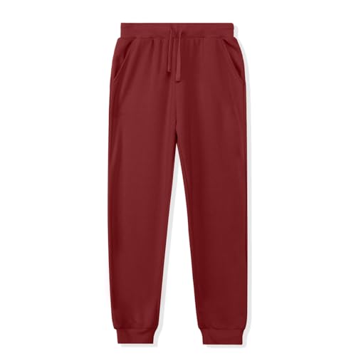 Image of Kid Nation Kids Unisex Soft Brushed Fleece Casual Pull On Jogger Sweatpants with Pockets for Boys or Girls | Soft Brushed Fleece Kids JoggerElastic Waist With Drawstring,Deep Side Pockets,Machine Wash,Durable,Great Gift for 3-12 Years