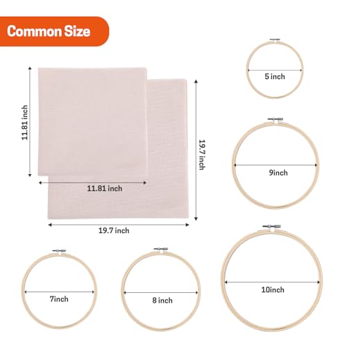 Image of BERYA 157 Pieces Cross Stitch Tools, Embroidery Starter Kit Including 100 Colors Threads, 5 Embroidery Hoops, 3 Pcs Cloth, Threading Tools and More, Hand Embroidery Floss Set for Adults and Beginners
