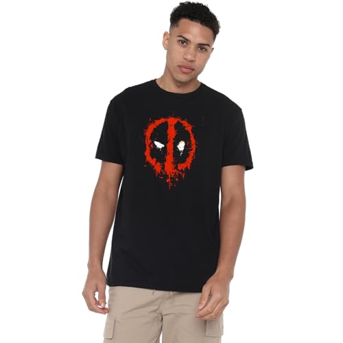 Marvel Deadpool Paint Logo Unisex T Shirt, Black, XX-Large