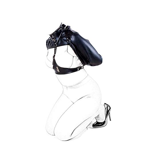 SXOVO Brust Exponiert Armfesseln Leder Fesselgurte Arm Bondage Handschellen Handcuffs Restraint System SM Fetisch Sex Toy(Schwarz)