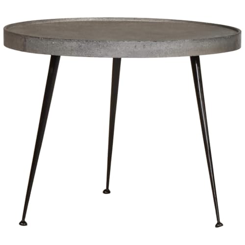 Table basse 3 pcs en bois composite argenté et pieds métal - 5