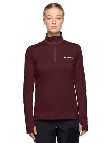 VAUDE Damen dünner Fleecepullover Livigno Halfzip II, angenehm warm, schnelltrocknend, atmungsaktiv, Passform: Slim fit, Dark Oak, 40 – Ansicht 2