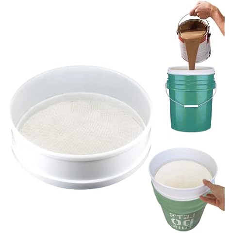 Paint Strainer, Hosrnovo White Large 250 Micron Resin Fine Mesh Screens, Fits 5 Gallon Bucket, Reusable Paint Filters for Oil, Water Based Paint, Latex, Ink Cover