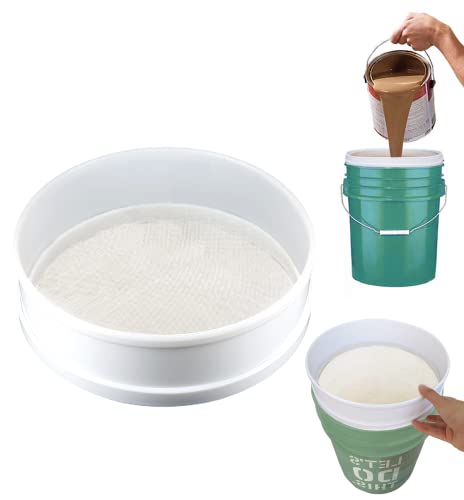 Hosrnovo Paint Strainer White Large 250 Micron Resin Fine Mesh Screens Fits 5 Gallon Bucket Reusable Paint Filters for Oil Water Based Paint Latex and Ink