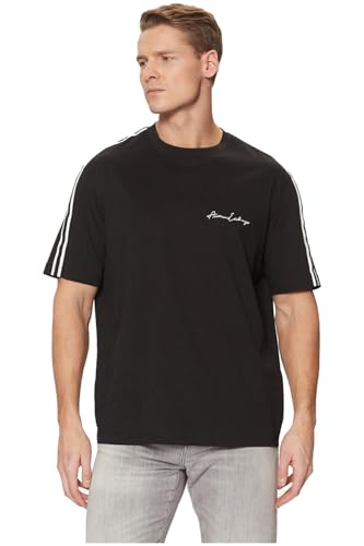 Armani Exchange Men's Regular Fit Cotton Jersey Signature Logo Tee Black, L