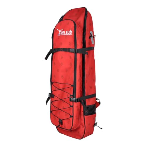 CAQYPVH Long Fins Bag Utility Backpack, Scuba Diving Gear Bag with Zipper, Diving Fin Bag Flippers Storage Bag for Water Sports, Red