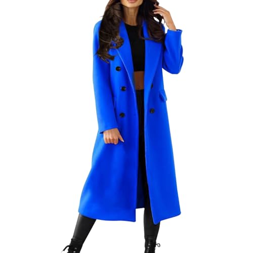 Manteau en laine pour femme long et élégant style trench d'hiver