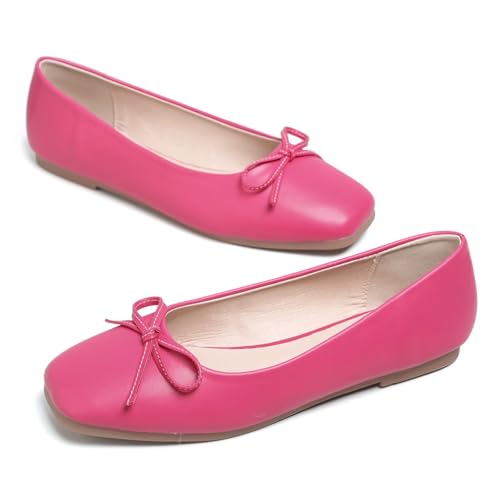Image of Dear Time Women's Casual Foldable Ballet Flats Square Toe Ballerina Flats Shoes Comfortable