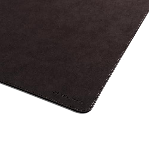 Image of DailyObjects Reversible Desk Matte Sand Premium Vegan Leather Desk Mat|Anti-Skid|Anti-Slip|85 * 45cm|Spread Turf Desk /Laptop Mat for Work from Home /Gaming- Extended Mouse pad and Keyboard Desk-Brown